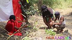 why does chief priest use african methods to impregnate wife in outdoor threesome with husband watching?