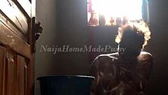 join me in the shower for jerk off instructions with black amateur solo fingering big natural tits and wet pussy lips