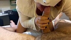 Hot latina brunette with beautiful feet, wanna get fucked by Amandate? He pounds ass and cums on pubes!