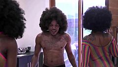 Ebony BBC Threesome With Huge Tits Squirting And Deepthroat Action