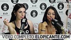 Bisexual Lesbians Kissing Playing With Lollipop