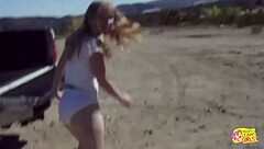 Sports blondes boldly devour each other outdoors licking pussy with sneakers on for orgasm