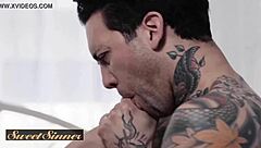 Blonde stepmom with big tits gets rough deepthroat and pussy pounding