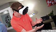 Big Tits Milf Watches Guys Jerking and Joins Blowjob Handjob Fun