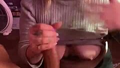 Magic Girl's Sloppy Handjob Trick Makes Tattoo Cock Disappear