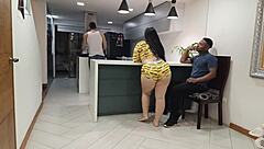 I fuck antonella with huge tits and big ass in the shower