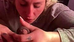 Magic Girl's Sloppy Handjob Trick Makes Tattoo Cock Disappear