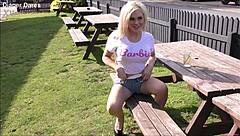 Jessica Morgan Goes To A Pub While Wearing A Pampers Nappy! Daring Outdoor Flashing In Diaper!