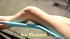 Petite skinny hottie masturbates solo to orgasm on camera