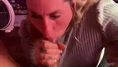 Magic Girl's Sloppy Handjob Trick Makes Tattoo Cock Disappear