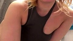 Oh wow, fingering my big tits and fat ass in public feels so hot and orgasmic