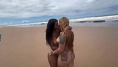 Brazilian Amateur Couple Engages in Interracial Beach Sex Before Watching Friends