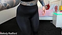 Fit Milf with Huge Fake Tits and Blue Eyes Models in Bedroom Try-On Haul