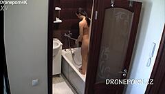 cute teen aurora spied in shower voyeur hidden cam