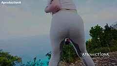 Pixie wets herself drinks piss on outdoor hike