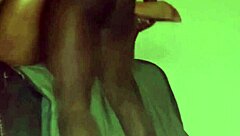 Watch how a massive black cock contrasts with thick ebony stepmom's curves, making her squirt hard in amateur orgasm action