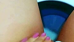 Pretty Girl Fingering Pink Pussy In The Office Bathroom