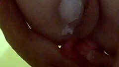 I feel intense pleasure from male squirting with two sandals fisting my stretched ass