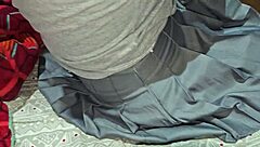 Curious stepsister bends over in her skirt, spotting my hard cock while I stroke it close up