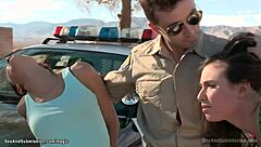 Fake cop detains students and binds them for rough group anal pounding