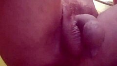 I feel intense pleasure from male squirting with two sandals fisting my stretched ass