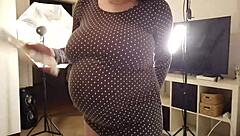 oh wow, watch my big natural tits bounce while i suck these nipples hard!