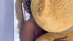 In this homemade video a curly colombian latina rides big black cock in cowgirl and doggystyle with creampie