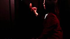 hey check out this student giving a wild gloryhole blowjob