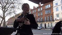 Blonde Amateur Exhibitionist Amber West Flashes Pussy In Upskirt Outdoor Footage