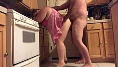Curvy Wife Teases In Kitchen With Bbw Allure?