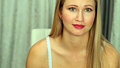 Adorable Cute Blonde Teases Suggestively With Her Massive Big Tits On Display