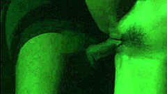 Hey, a mature woman enjoys an outdoor meeting at night