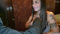 beautiful italian girl caught stealing gets anal fucked and double penetration by boss