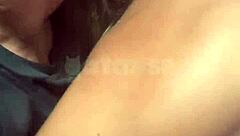 Wife gives ass to big cock guy in restaurant bathroom while husband films close up