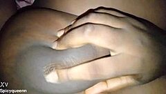 Black Mama Engages in Detailed Lesbian Tit Play With Intense Focus