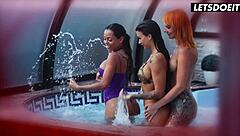 straight babes susy gala and canela skin get seduced by redhead for passionate kissing