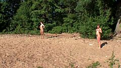 Four Playful Girls Camping Out And Exploring Each Other With Toys