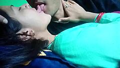 the couple starts with kissing and pressing her boobs intimately