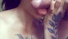 Hey, this naughty little 18+ bitch sucks my dick so good, getting all drooly and covered in cum!