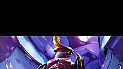 Female Sangheili Fucks Man with Monster Cock in Femdom Creampie Scene