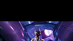 Female Sangheili Fucks Man with Monster Cock in Femdom Creampie Scene