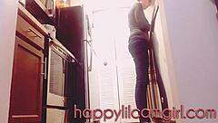 Huge Tall Giantess Ignores You While Cleaning Kitchen In Clothed Domination Webcam Voyeur Recording