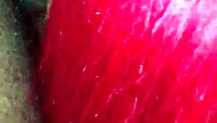 Red Wet Cumshot Covers Sloppy Ebony Redhead In Hood