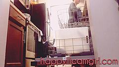 Huge Tall Giantess Ignores You While Cleaning Kitchen In Clothed Domination Webcam Voyeur Recording