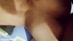 Doggystyle fuck contrasts with amateur Latina's intense big cock action.