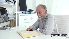 Oh man, this nice bookworm gets totally seduced and banged hard by her experienced older mentor in a steamy session.