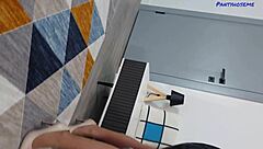 anabel rides max in cowgirl for cum on pantyhose feet