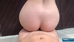 Sexy gal BENDS OVER to WELCOME rock hard SHAFT inside her