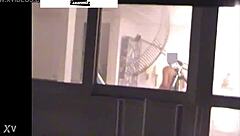 hey, they sneak out of the party discreetly but get caught fucking on the penthouse balcony in this amateur brazilian hidden cam spy vid 😏