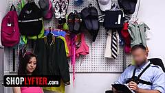 Officer takes shoplifter to back office